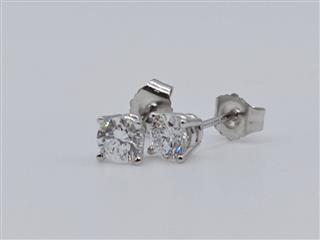 14K White Gold 1/2 CTW Lab Created Round Diamond Stud Earrings
